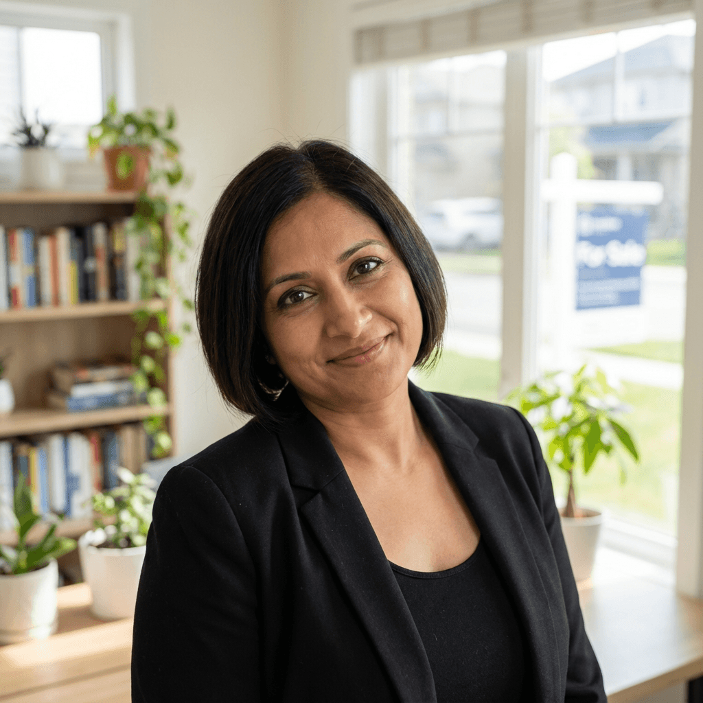 Female legal advisor in a professional blazer smiling confidently